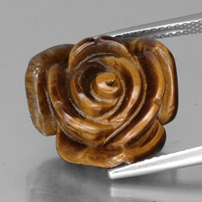 Ojo de Tigre Marrón rojizo natural de 12.11 ct, Forma elegante, Opaco