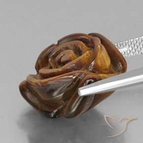 Ojo de Tigre Marrón rojizo natural de 11.38 ct, Elegante, Opaco