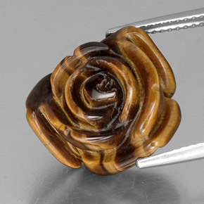 Tiger's eye marrón natural de 11,61 ct, forma elegante, opaco