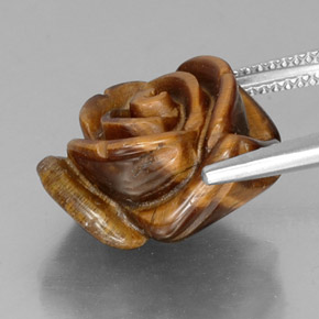 Tiger's eye marrón natural de 11,61 ct, forma elegante, opaco