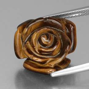 Tiger's eye marrón natural de 10,44 ct, forma elegante, opaco