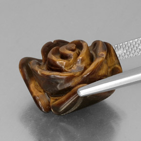 Tiger's eye marrón natural de 10,44 ct, forma elegante, opaco