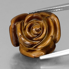 Tiger's eye marrón natural de 11,14 ct, forma elegante, opaco