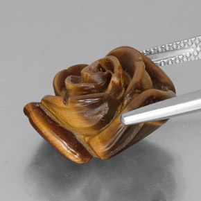 Tiger's eye marrón natural de 11,14 ct, forma elegante, opaco