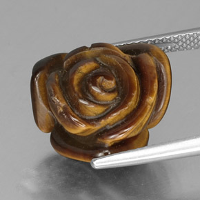 Tiger's eye marrón natural de 10,77 ct, forma elegante, opaco