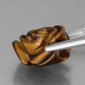 Tiger's eye marrón natural de 10,77 ct, forma elegante, opaco