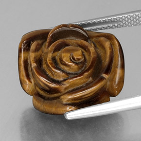 Tiger's eye marrón natural de 12,84 ct, forma elegante, opaco