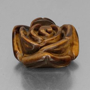 Tiger's eye marrón natural de 12,84 ct, forma elegante, opaco