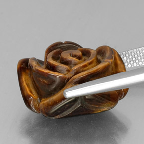 Tiger's eye marrón natural de 12,84 ct, forma elegante, opaco