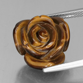 Tiger's eye marrón natural de 11,53 ct, forma elegante, opaco