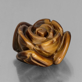 Tiger's eye marrón natural de 11,53 ct, forma elegante, opaco
