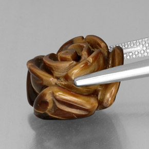 Tiger's eye marrón natural de 11,53 ct, forma elegante, opaco