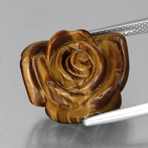 Tiger's eye marrón natural de 12,82 ct, forma elegante, opaco