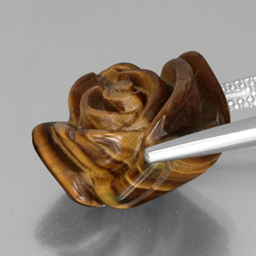 Tiger's eye marrón natural de 12,82 ct, forma elegante, opaco