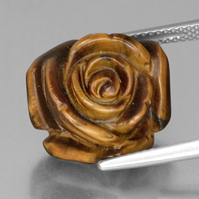 Tiger's eye marrón natural de 12,52 ct, forma elegante, opaco