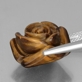 Tiger's eye marrón natural de 12,52 ct, forma elegante, opaco