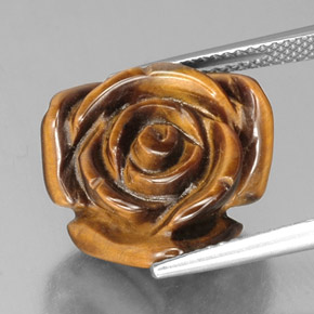 Tiger's eye marrón natural de 12,07 ct, forma elegante, opaco