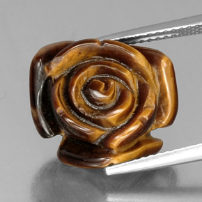 Tiger's eye marrón natural de 11,74 ct, forma elegante, opaco