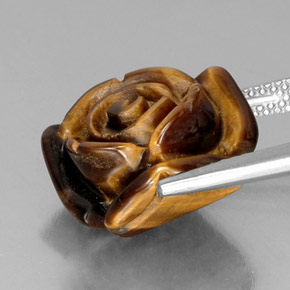 Tiger's eye marrón natural de 11,74 ct, forma elegante, opaco