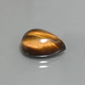 Tiger's eye marrón natural de 5,67 ct, en forma de pera, opaco