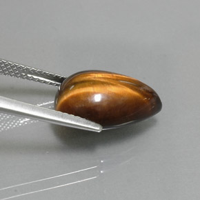 Tiger's eye marrón natural de 5,67 ct, en forma de pera, opaco