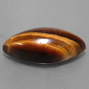 Tiger's eye marrón natural de 8,51 ct, marquesa, opaco