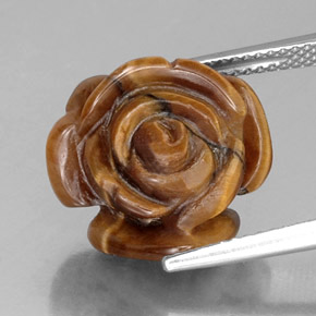Tiger's eye marrón natural de 10,22 ct, forma elegante, opaco