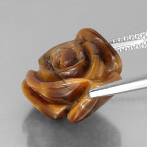 Tiger's eye marrón natural de 10,22 ct, forma elegante, opaco
