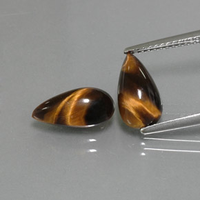 Gemas de Ojo de Tigre Marrón oro natural de  ct, En forma de pera, Opaco