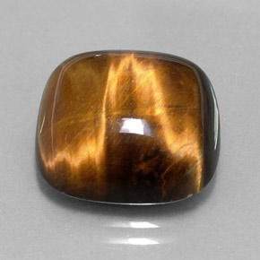 Tiger's eye marrón natural de 13,38 ct, corte cojín, opaco