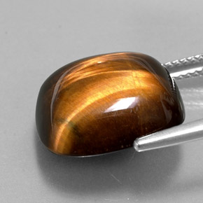 Tiger's eye marrón natural de 13,38 ct, corte cojín, opaco