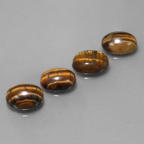 Gemas de Ojo de Tigre Marrón oro natural de  ct, Corte Óvalo, Opaco