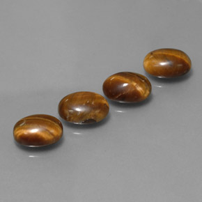 Gemas de Ojo de Tigre Marrón oro natural de  ct, Corte Óvalo, Opaco