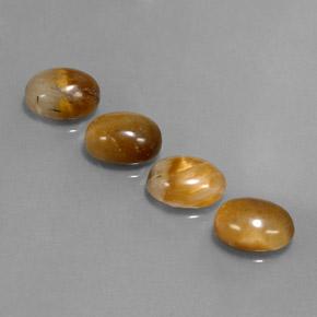 Gemas de tiger's eye marrón natural de 7,27 ct, corte óvalo, opaco