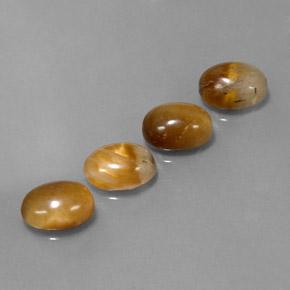 Gemas de tiger's eye marrón natural de 7,27 ct, corte óvalo, opaco