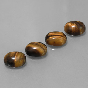 Gemas de tiger's eye marrón natural de 8,36 ct, corte óvalo, opaco