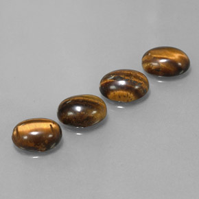 Gemas de Ojo de Tigre Marrón oro natural de  ct, Corte Óvalo, Opaco