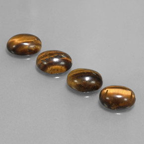 Gemas de Ojo de Tigre Marrón oro natural de  ct, Corte Óvalo, Opaco