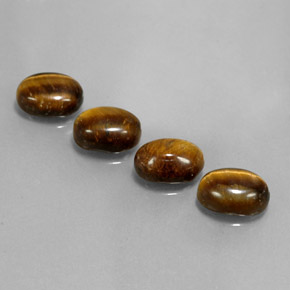 Gemas de tiger's eye marrón natural de 6,65 ct, corte óvalo, opaco