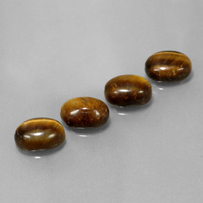 Gemas de tiger's eye marrón natural de 6,65 ct, corte óvalo, opaco