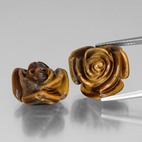 Gemas de tiger's eye marrón natural de  ct, forma elegante, opaco