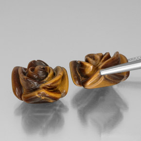 Gemas de tiger's eye marrón natural de  ct, forma elegante, opaco
