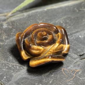 Ojo de Tigre Marrón dorado natural de 10.93 ct, Corte Flor, Opaco