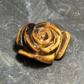 Tiger's eye marrón natural de 10,21 ct, corte flor, opaco