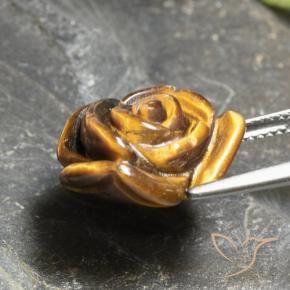 Tiger's eye marrón natural de 10,21 ct, corte flor, opaco