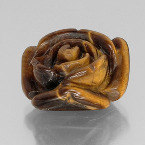 Ojo de Tigre Marrón oro natural de 12.46 ct, Forma elegante, Opaco