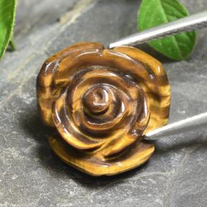 Tiger's eye marrón natural de 11,12 ct, corte flor, opaco