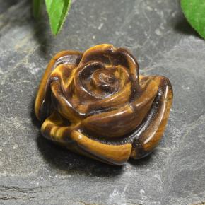 Tiger's eye marrón natural de 11,12 ct, corte flor, opaco