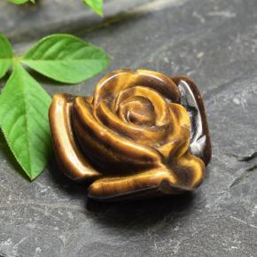 Tiger's eye marrón natural de 11,92 ct, corte flor, opaco