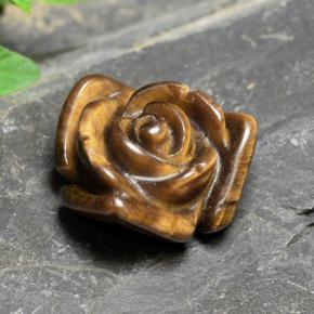 Tiger's eye marrón natural de 12,09 ct, corte flor, opaco